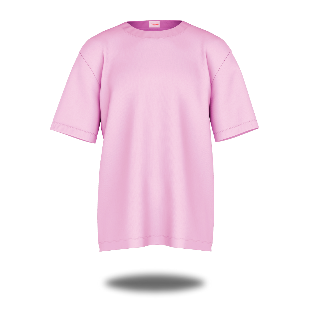 Cupids Pink Oversized Ribbed Boyfriend T-Shirt