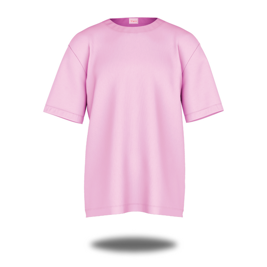 Cupids Pink Oversized Ribbed Boyfriend T-Shirt